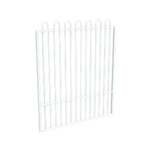 ProtectorAl 1201 - 1500 x 1800mm Pearl White Aluminium Garden Gate Loop Top With Mid Rail