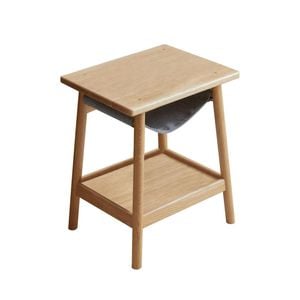 MIUZ Side End Table Storage Oakwood Table Lamp Coffee Side Table Nightstand