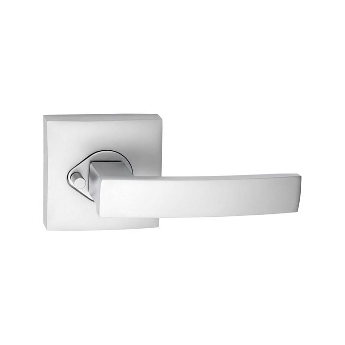 Schlage Satin Pearl Valor Series Angular Square Rose Privacy Lever Set