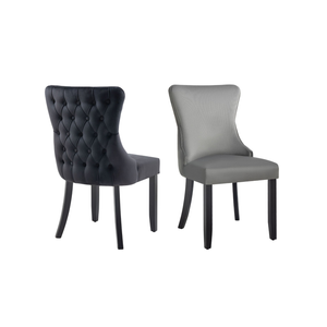 Elegant Collections Grey Paris Velvet Dining Chairs (Set of 2)