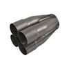 Outlaw Unpolished Stainless Steel 4 Into 1 Merge Collector - 4 X 2" ID, 3" Outlet, 7-1/2" Long
