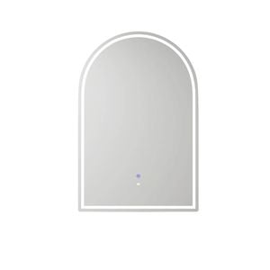 Attica 900 x 600mm Black Oak LED Arch Shaving Cabinet with Powerpoint