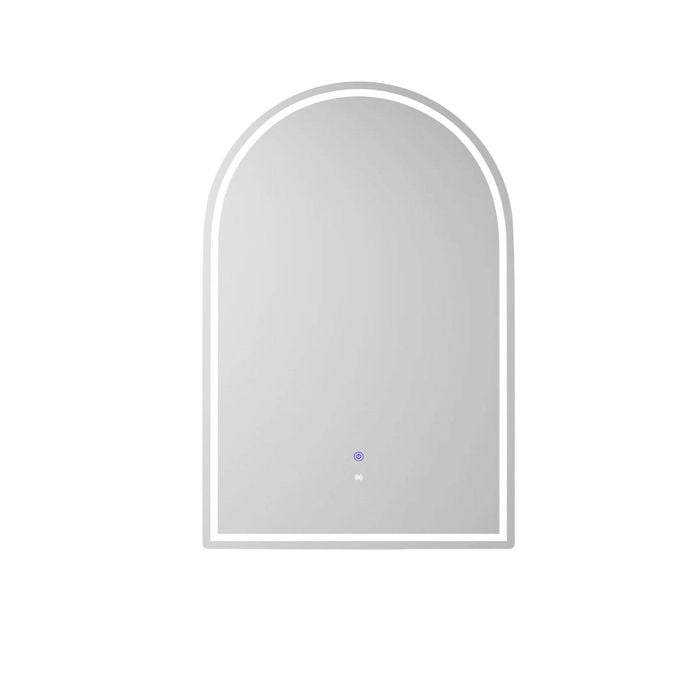 Attica 900 x 600mm Black Oak LED Arch Shaving Cabinet with Powerpoint