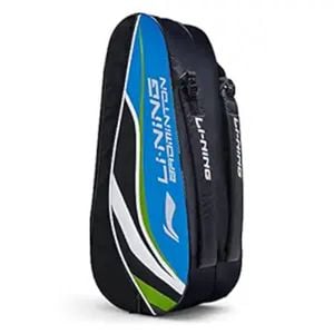 Li-Ning Panther Double Zipper Polyester Badminton Kit Bag Black/Blue Size-Standard