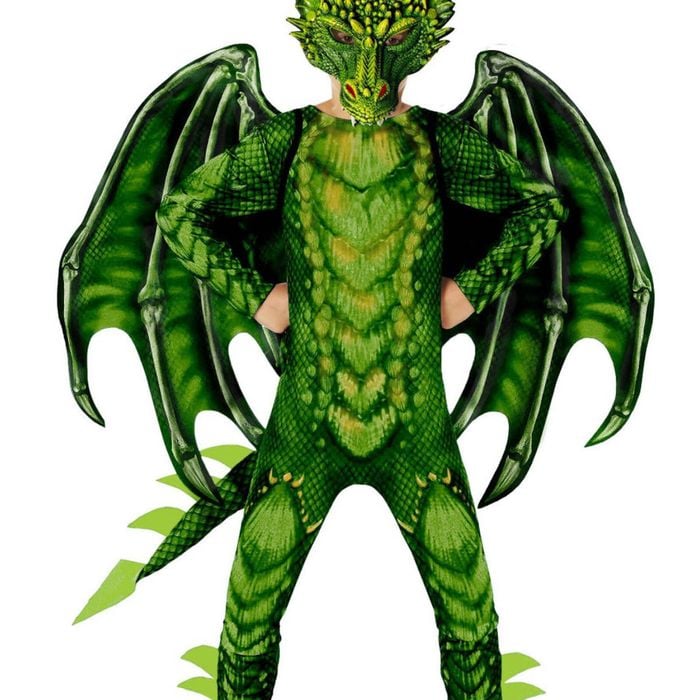 Deluxe Mythical Teen Boys Green Dragon Costume - XLarge