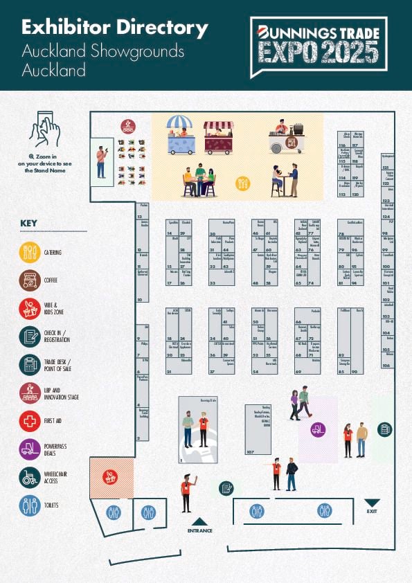 Auckland trade expo with a map displaying our suppliers that are attending