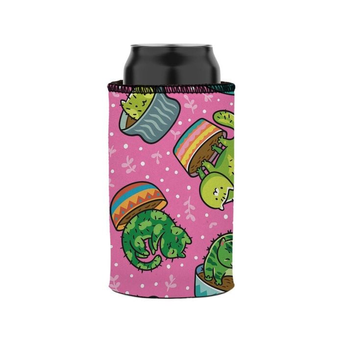Stubbyz Cats in a Flowerpot Stubby Cooler Slim