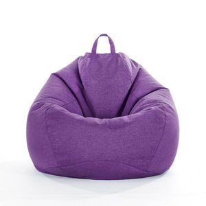 Catzon Bean Bag Chair Cover (No Filler) Linen Washable-Purple(M)
