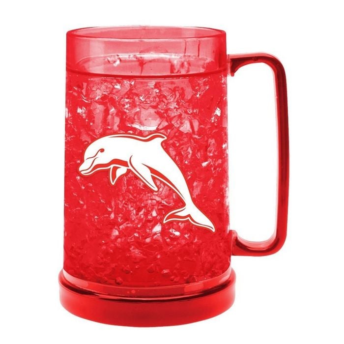 Nrl Colour Freeze Mug - Dolphins - 500ml - Gel Freeze Drink Cup