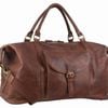 Pierre Cardin Mens Leather Business Overnight Duffle Bag  Chestnut