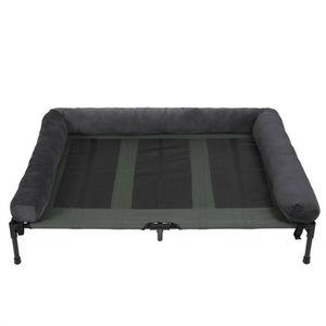 BingoPaw Large Elevated Dog Bed Cooling Raised Pet Cot Hammock with Bolster 90x70x28cm