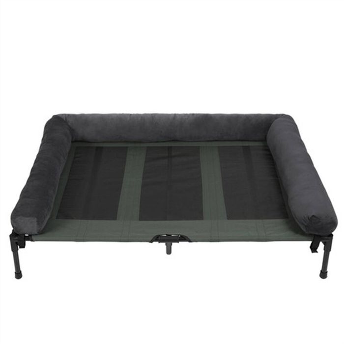BingoPaw Large Elevated Dog Bed Cooling Raised Pet Cot Hammock with Bolster 90x70x28cm