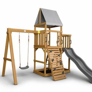 Georgia Swing Fort - Pearl Grey Slide & Accessories