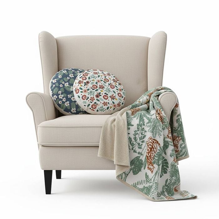 SOGA Home & Living Bundle – Soft Polyester-Cotton Pillows & Tropical Leaf Throw Blanket