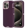 Rugged Case Shockproof Heavy Duty Cover - For Apple iPhone 15 Pro (Pink)