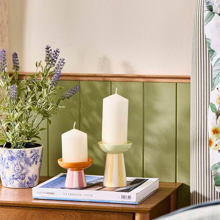 Myhouse Stripe Candle Holder - Yellow - Large