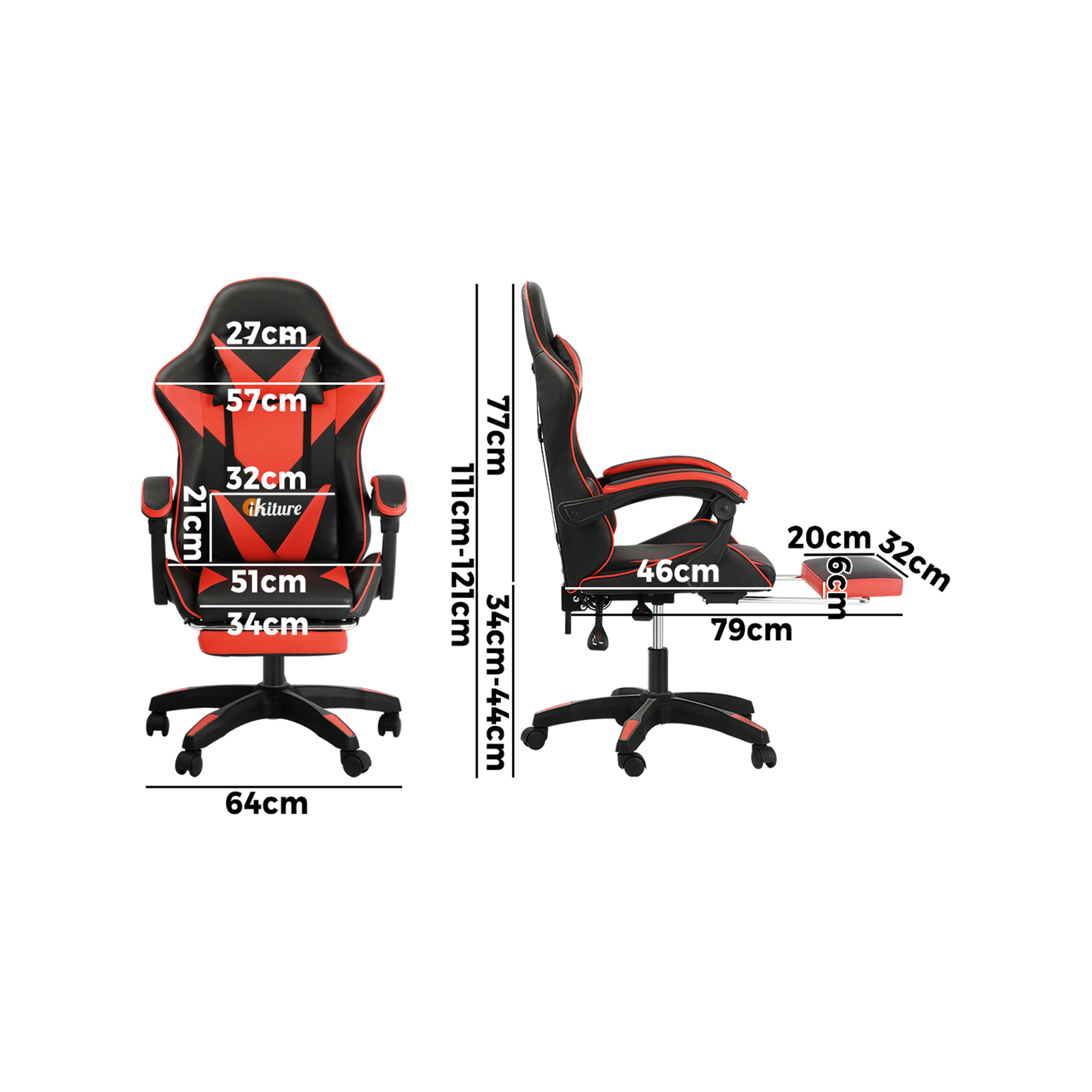 Oikiture Massage Gaming Office Chair Recliner Bunnings Australia