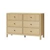 Oikiture Chest of 6 Drawers Storage Cabinet Natural