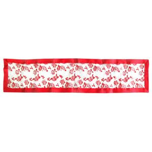 Red Rosie Sheer Organza Glitter Table Runner 40 x 183 cm Red