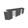 Build-a-Shed 0.8 x 6 x 2m Single Hinged Door Skillion Shed with Dual Double Sliding Side Doors - Grey