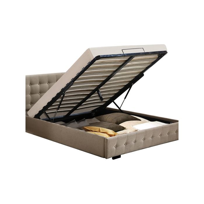 Levede Bed Frame Base With Gas Lift Platform Fabric - Double