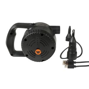 Wildtrak Rechargeable 16cm Electric Air Pump For Inflatable Outdoor Camping Blk