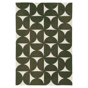 Loopsie-180cm X 120cm-jardime Green And Ivory Geometric Washable Rug