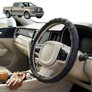 Australian Goose Steering Wheel Cover for RAM 1500 Laramie 2009 - 2018 (DS/DJ/D2) Circle Black