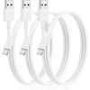 iWill 3 Pack 1m Data Transfer Charger Charging USB Cable Cord for Apple iPhone iPad iPod Bulk White TPE