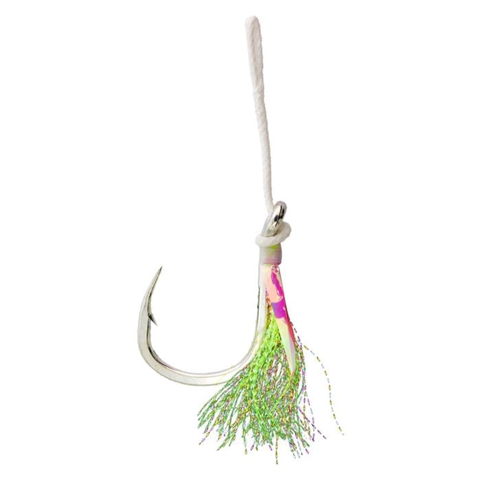 Size 4/0 Mustad Green Flash Ocean Brute Jig Assist Heavy Fishing Hooks