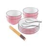 SOGA Pink Japanese Style Ceramic Dinnerware Set of 8