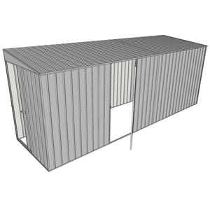 Build-a-Shed 1.5 x 5.2 x 2m Single Hinged Side Door Skillion Shed - Zinc