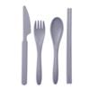 8pc The Good Brand Knife/Spoon/Fork/Chopsticks Cutlery Set - Charcoal