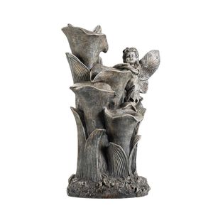 Northcote Pottery 35 x 57cm Lilyhaven Burnished Concrete Polyresin Water Feature