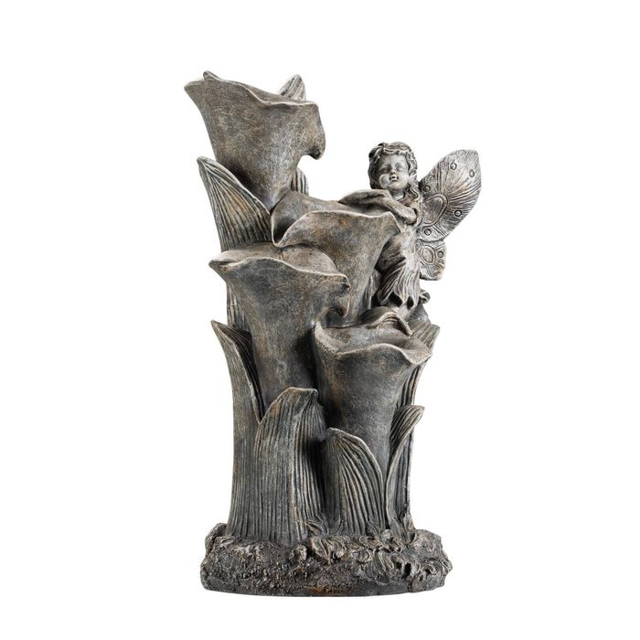 Northcote Pottery 35 x 57cm Lilyhaven Burnished Concrete Polyresin Water Feature