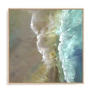 Artey | Aerial Coast III - Framed Canvas - Natural Frame - 120 x 120cm