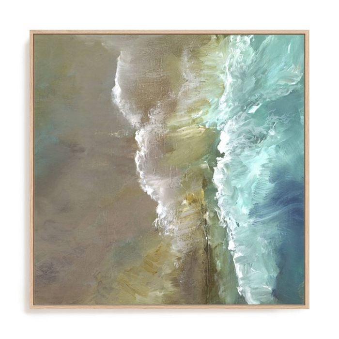 Artey | Aerial Coast III - Framed Canvas - Natural Frame - 120 x 120cm