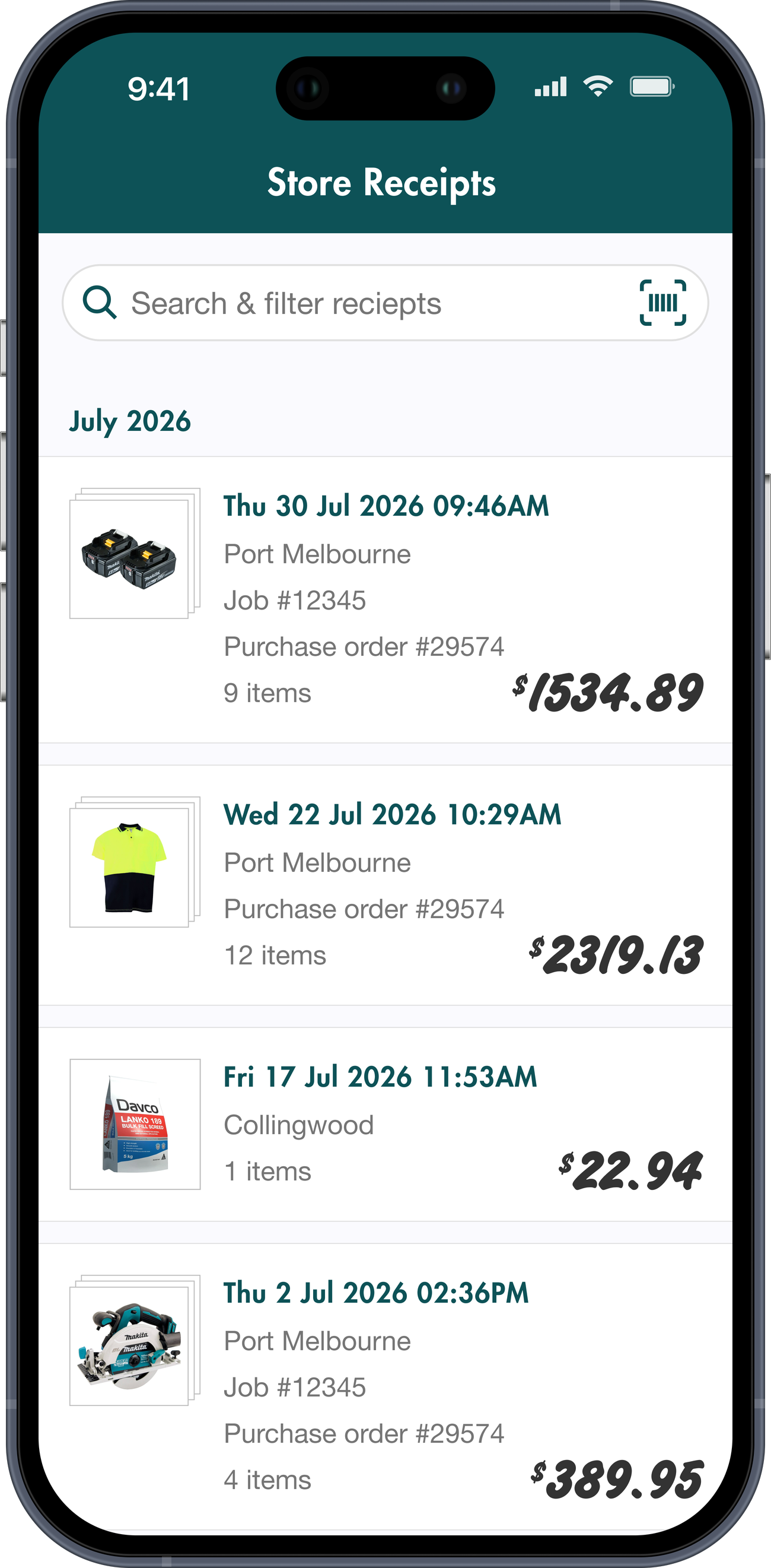Pro Rewards App Receipts Graphic