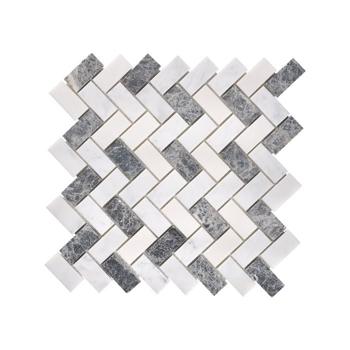 Decor8 285 x 280mm Herringbone Stone Mix Honed Mosaic Tile