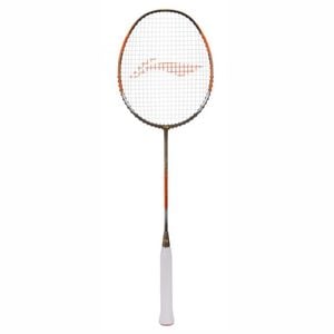 Li-Ning G-Force Superlite Ignite 7 Speed Carbon Fibre Strung Badminton Racket with Full Racket Cover (Olive Grey/Orange)