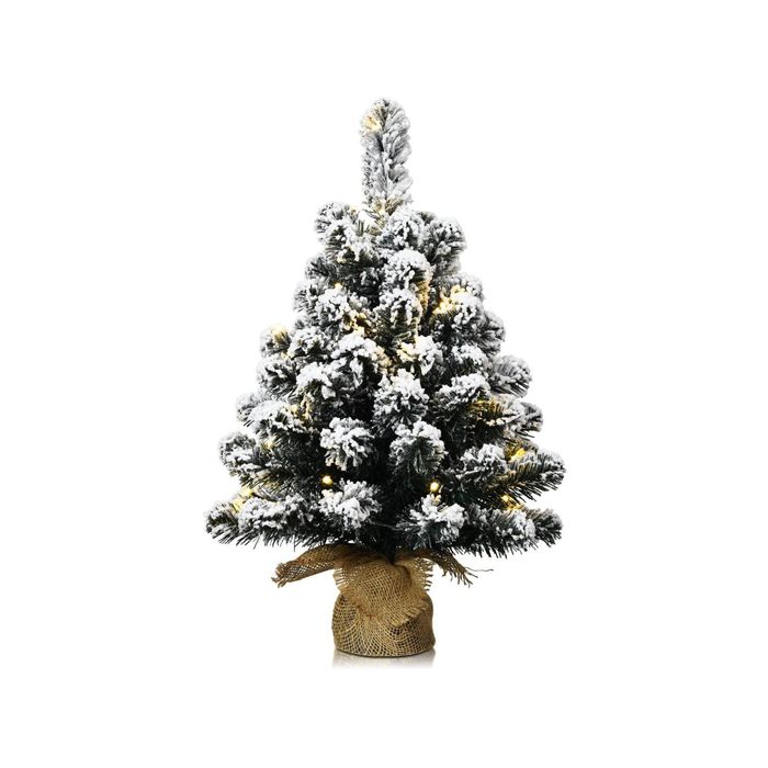 Costway 67cm Tabletop Christmas Tree 30 LED Small Xmas Tree Cement Base