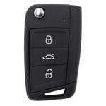 Key Zone Replacement Blank Car Key Case/Shell to suit Volkswagen Golf, Polo, Passat, Skoda and more – 3 Button Flip Key