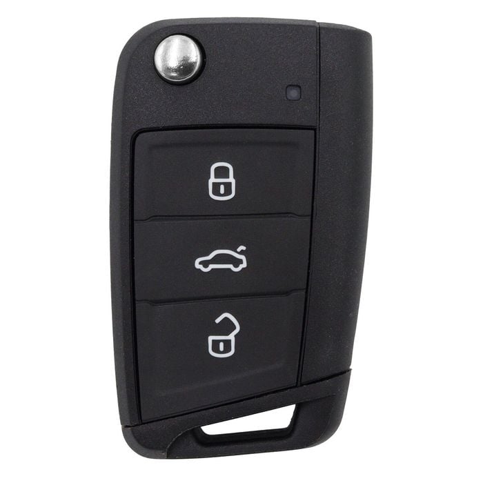 Key Zone Replacement Blank Car Key Case/Shell to suit Volkswagen Golf, Polo, Passat, Skoda and more – 3 Button Flip Key