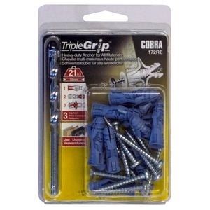 Cobra 5mm Triple Grip Anchors With Drill - 10 Pack