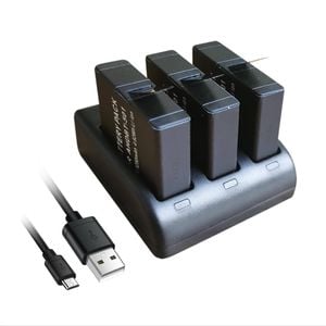 Replacement 3 Battery and USB Triple Charger for GoPro Hero 8 Hero 7 Black Hero 5 Hero 4 Camera