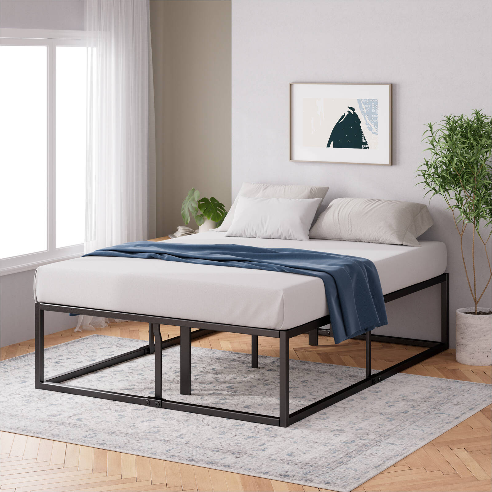 家具 9 months ago Nitri Sunoko Queen Bed Frame (Roderick-s/MBR) Zinus Single Joseph Bed Frame Metal Bed Platform Base - 45cm High