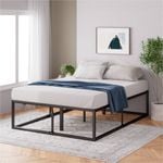 Zinus Single Joseph Bed Frame Metal Bed Platform Base - 45cm High Black