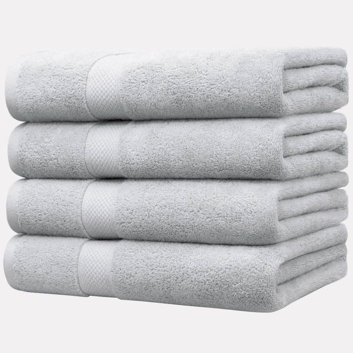 LINENOVA 4PCS Soft Cotton Bath Towel Set 68x137cm - Silver