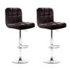 Homfurn Set Of 2 Bar Stools, Leather, Gas Lift, Modern Minimalist Style