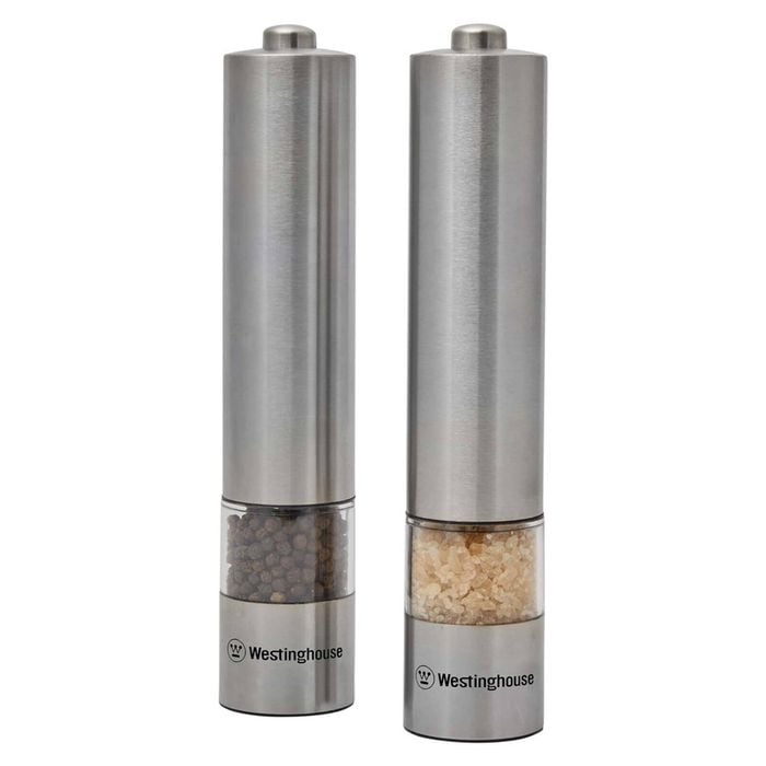 Westinghouse Salt & Pepper Mill Set Stainless Steel Electric